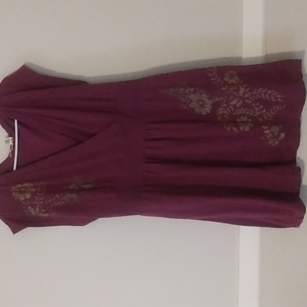 3X Caren Sport purple floral dress.